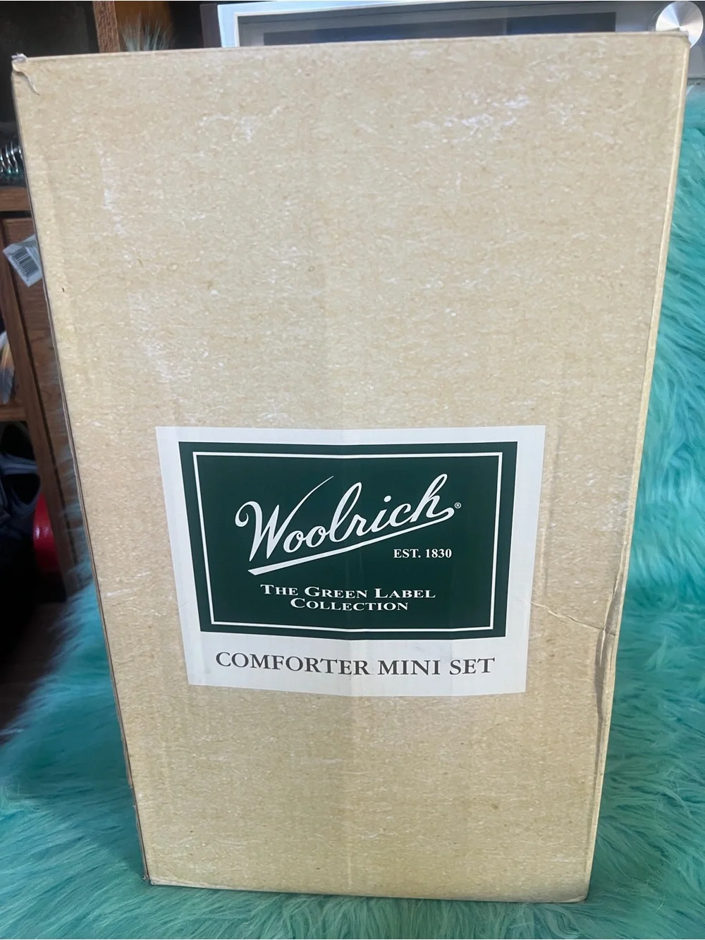 NIB Woolrich Gray Plush Comforter Set Full/Queen